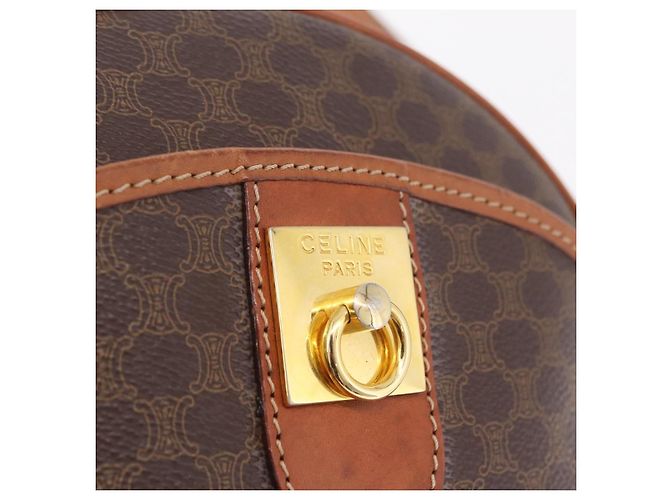 Céline CELINE Macadam Canvas Shoulder Bag PVC Leather Brown Gold - vista 20