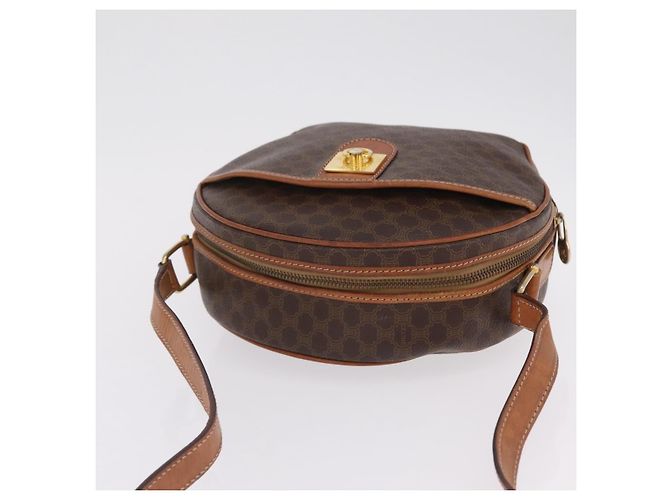 Céline CELINE Macadam Canvas Shoulder Bag PVC Leather Brown Gold - vista 6