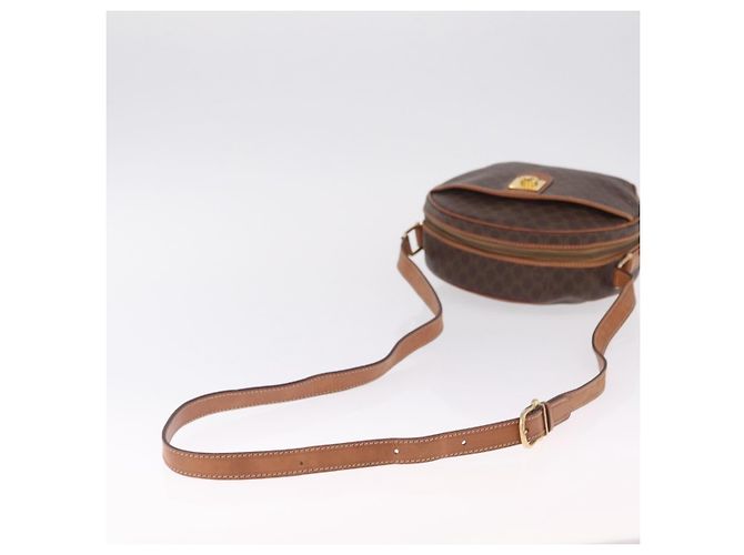 Céline CELINE Macadam Canvas Shoulder Bag PVC Leather Brown Gold - vista 7