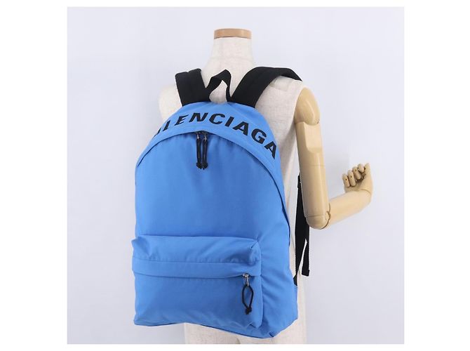 Balenciaga Backpack Canvas Blue Silver 507480 - view 30