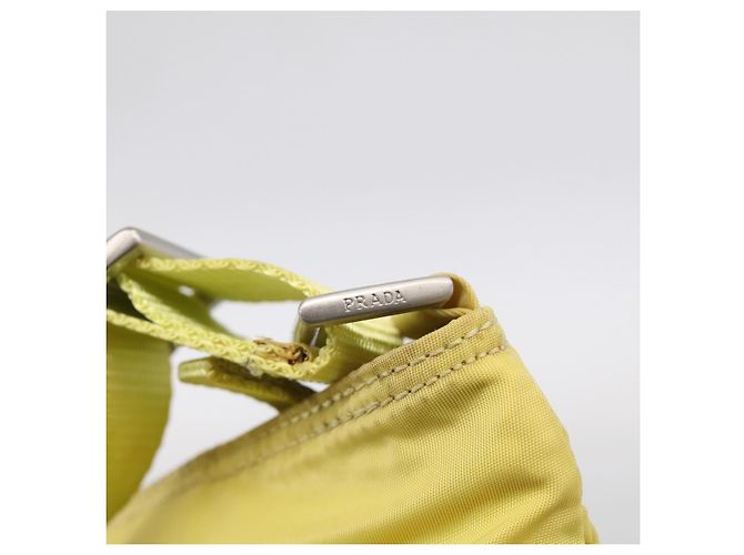 PRADA Schultertasche Nylon Gelb Silber - Ansicht 10