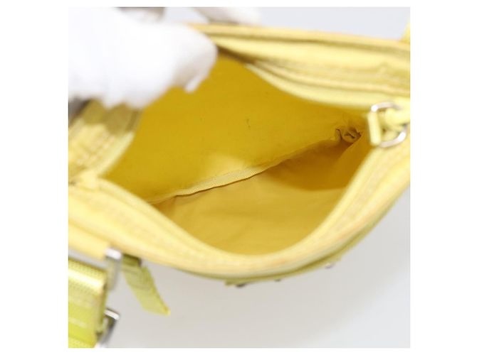 PRADA Schultertasche Nylon Gelb Silber - Ansicht 11