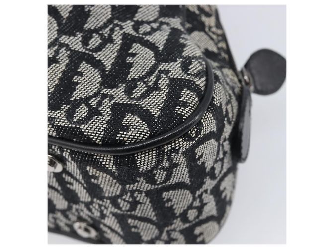 Christian Dior Trotter Canvas Double Saddle Hand Bag Black Silver - Ansicht 12