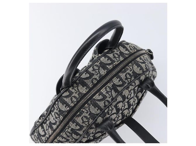 Christian Dior Trotter Canvas Double Saddle Hand Bag Black Silver - Ansicht 17