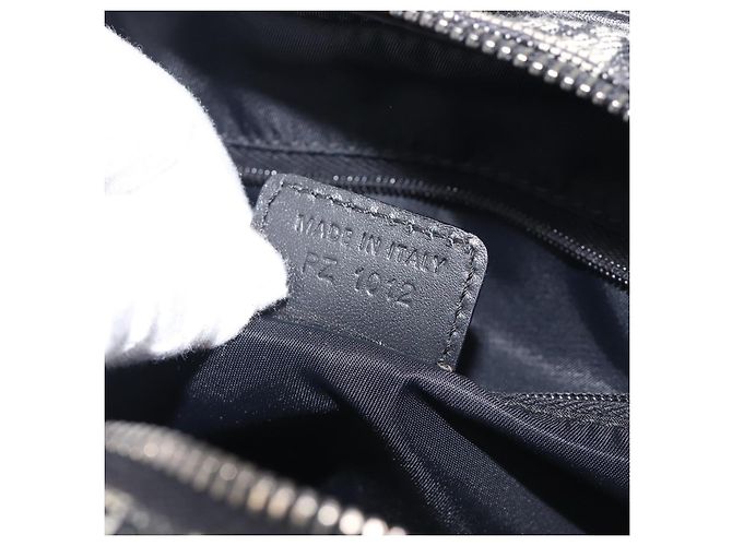 Christian Dior Trotter Canvas Double Saddle Hand Bag Black Silver - Ansicht 25