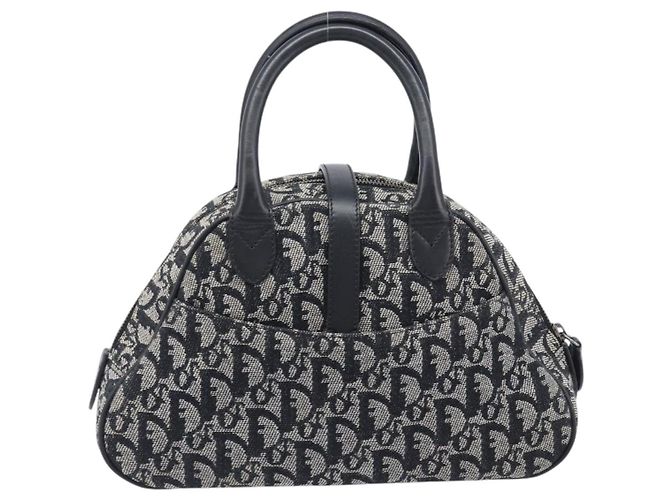 Christian Dior Trotter Canvas Double Saddle Hand Bag Black Silver - Ansicht 3