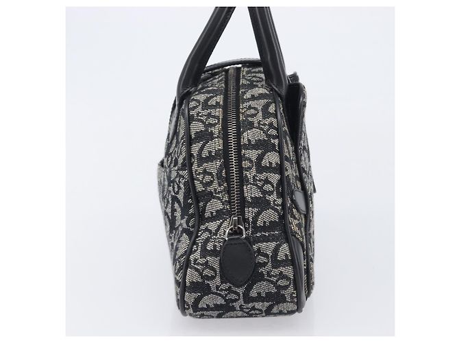 Christian Dior Trotter Canvas Double Saddle Hand Bag Black Silver - Ansicht 5