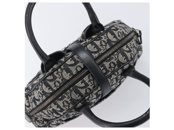 Christian Dior Trotter Canvas Double Saddle Hand Bag Black Silver - Ansicht 6