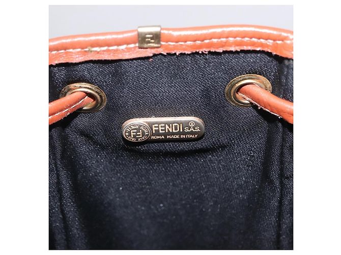 FENDI Pequin Canvas Shoulder Bag PVC Black Brown - view 21