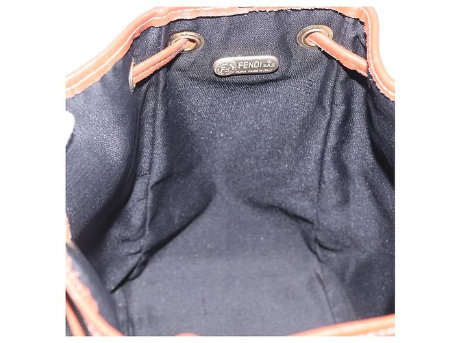 FENDI Pequin Canvas Shoulder Bag PVC Black Brown - view 22