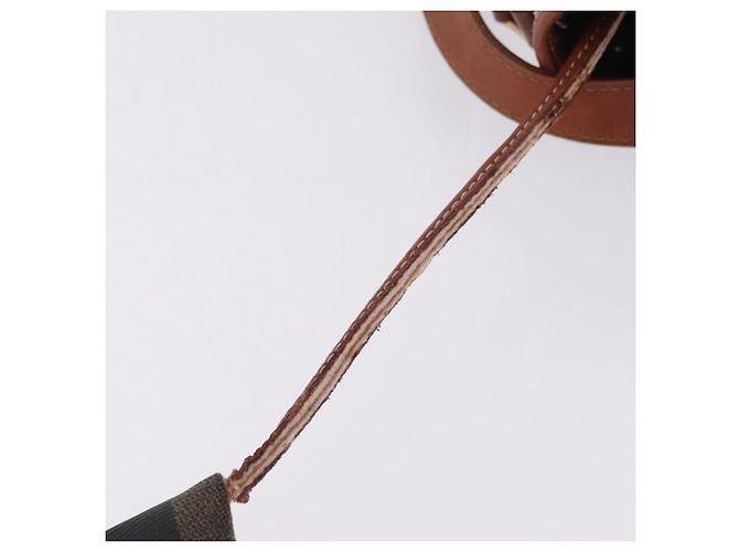 FENDI Pequin Canvas Shoulder Bag PVC Black Brown - view 26