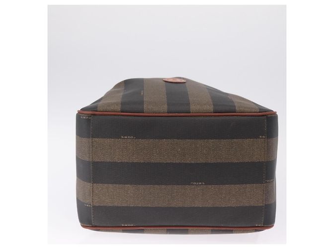 FENDI Pequin Canvas Shoulder Bag PVC Black Brown - view 5