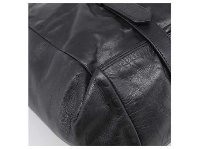 PRADA Vitellolux Tote Bag Leather Black Silver - vista 13