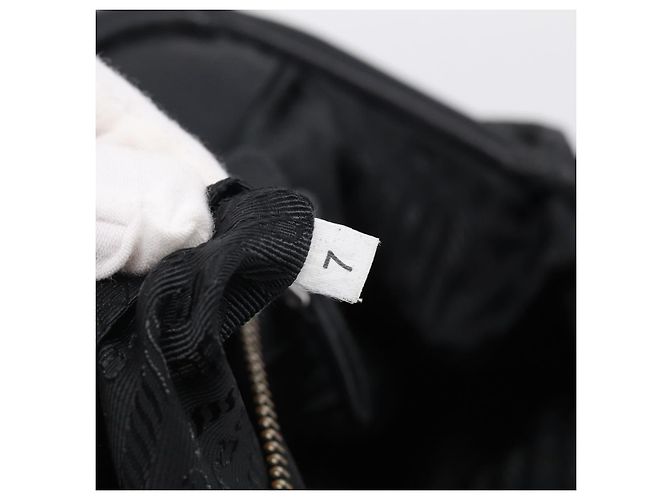PRADA Vitellolux Tote Bag Leather Black Silver - vista 22
