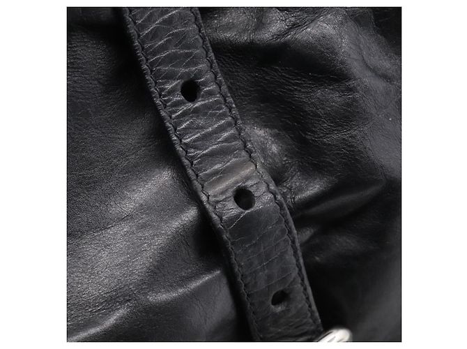 PRADA Vitellolux Tote Bag Leather Black Silver - vista 23