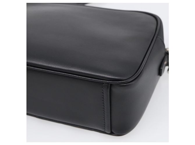 PRADA Shoulder Bag Leather Black Silver - vista 12