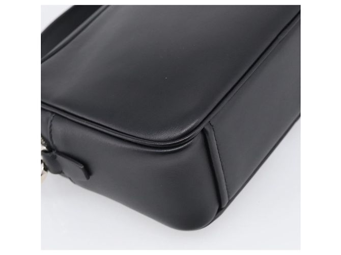 PRADA Shoulder Bag Leather Black Silver - vista 13