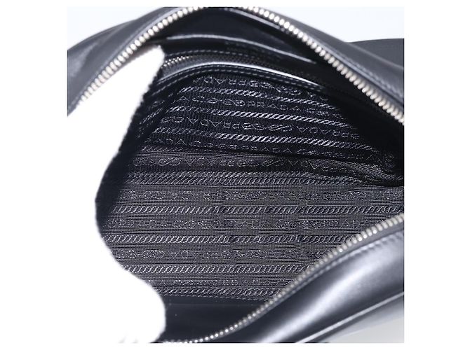 PRADA Shoulder Bag Leather Black Silver - vista 17