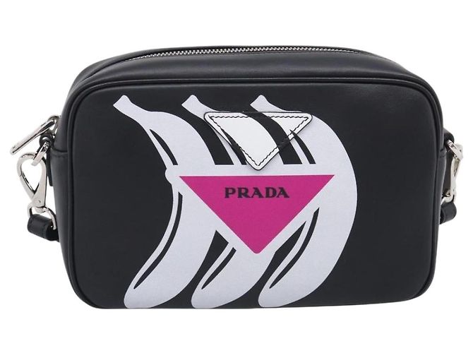 PRADA Shoulder Bag Leather Black Silver - vista 2
