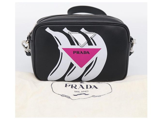 PRADA Shoulder Bag Leather Black Silver - vista 25