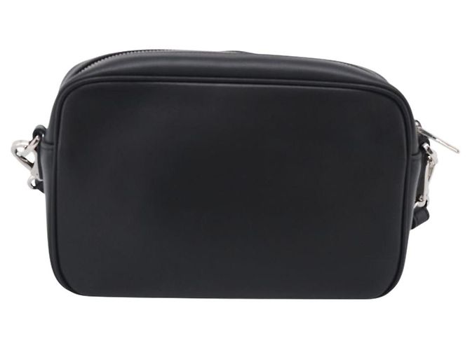 PRADA Shoulder Bag Leather Black Silver - vista 3