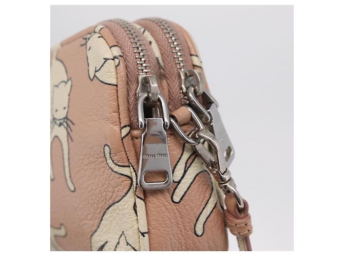 Miu Miu Bolso de hombro de piel rosa plata - vista 18