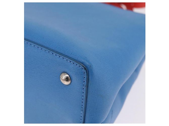 FENDI Petite 2Jours Hand Bag Leather 2way Blue Silver 8BH253 - vista 19