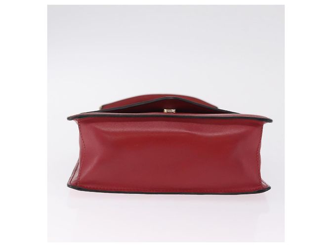PRADA Chain Shoulder Bag Safiano leather Red Gold - vista 5