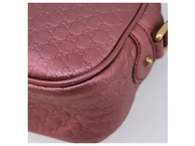 GUCCI Sac Bamboo en toile Micro GG Guccissima Cuir Rose 309538 - vue 12