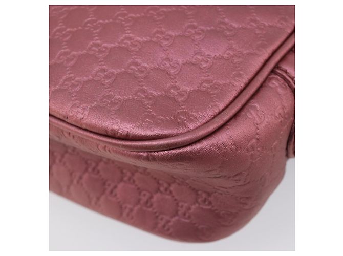 GUCCI Sac Bamboo en toile Micro GG Guccissima Cuir Rose 309538 - vue 14