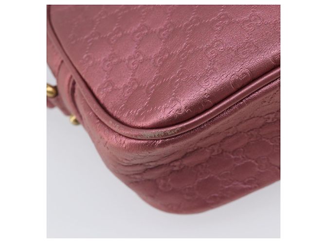 GUCCI Sac Bamboo en toile Micro GG Guccissima Cuir Rose 309538 - vue 15