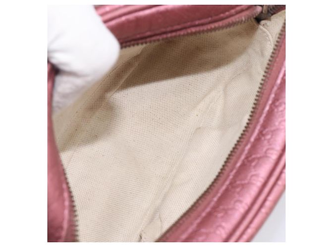 GUCCI Sac Bamboo en toile Micro GG Guccissima Cuir Rose 309538 - vue 19