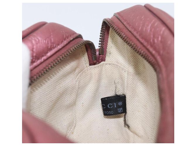 GUCCI Sac Bamboo en toile Micro GG Guccissima Cuir Rose 309538 - vue 22