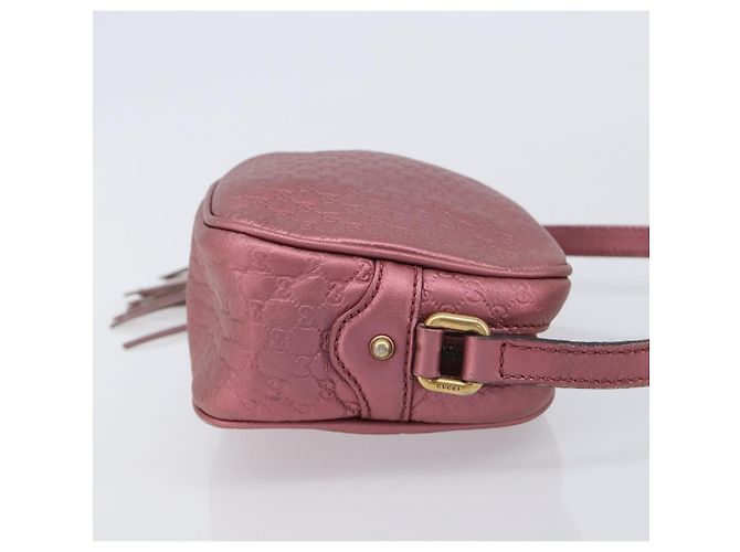 GUCCI Sac Bamboo en toile Micro GG Guccissima Cuir Rose 309538 - vue 4
