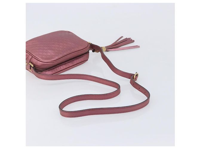 GUCCI Sac Bamboo en toile Micro GG Guccissima Cuir Rose 309538 - vue 8