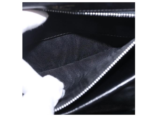 GUCCI Chain Hand Bag Leather Black Gold - vista 11