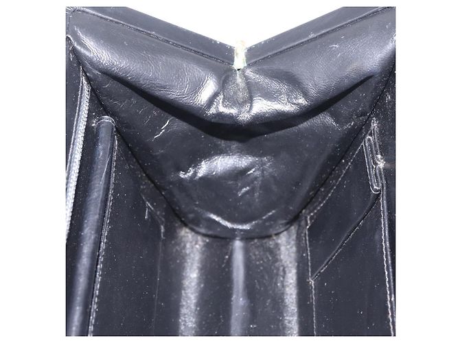 GUCCI Chain Hand Bag Leather Black Gold - vista 19