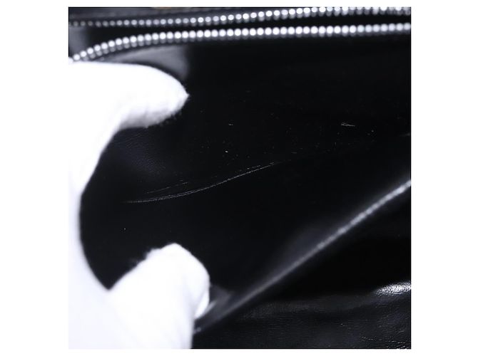 GUCCI Chain Hand Bag Leather Black Gold - vista 22