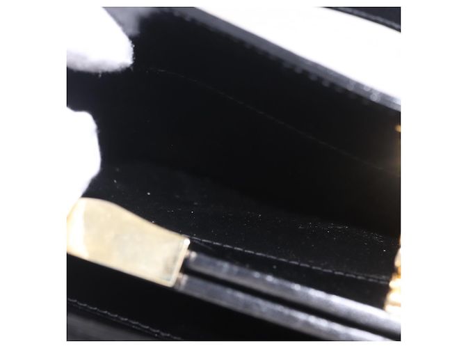 GUCCI Chain Hand Bag Leather Black Gold - vista 23