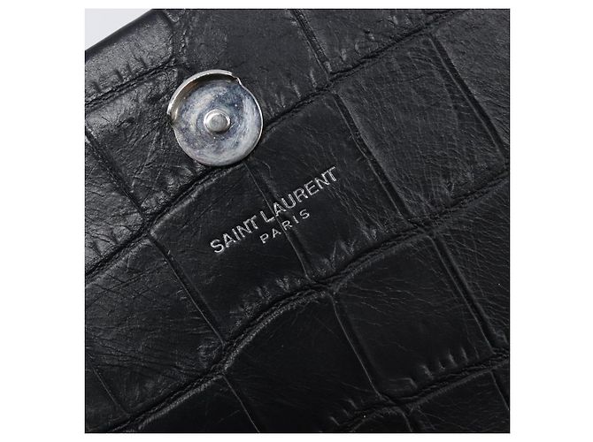 Autre Marque Saint Laurent Kate Chain Shoulder Bag Leather Black Silver - vista 21