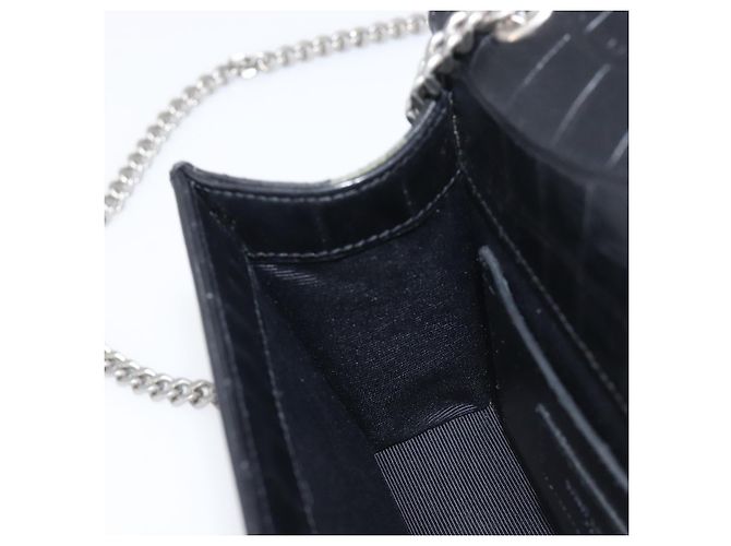 Autre Marque Saint Laurent Kate Chain Shoulder Bag Leather Black Silver - vista 25