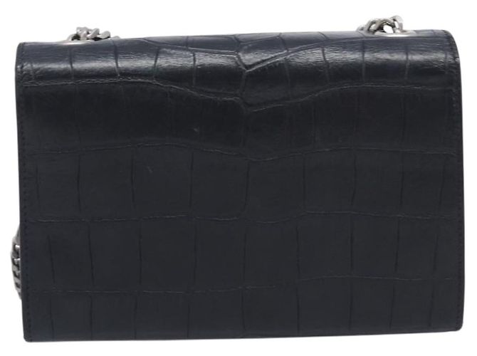Autre Marque Saint Laurent Kate Chain Shoulder Bag Leather Black Silver - vista 3