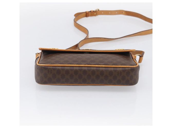 Céline CELINE Macadam Canvas Shoulder Bag PVC Leather Brown Gold - vista 10