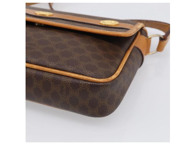 Céline CELINE Macadam Canvas Shoulder Bag PVC Leather Brown Gold - vista 11