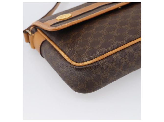 Céline CELINE Macadam Canvas Shoulder Bag PVC Leather Brown Gold - vista 12