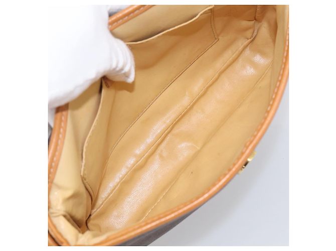 Céline CELINE Macadam Canvas Shoulder Bag PVC Leather Brown Gold - vista 18