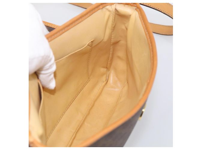 Céline CELINE Macadam Canvas Shoulder Bag PVC Leather Brown Gold - vista 19