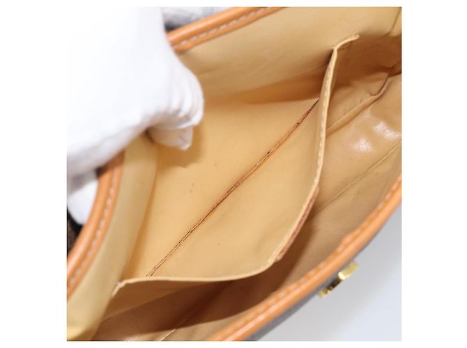 Céline CELINE Macadam Canvas Shoulder Bag PVC Leather Brown Gold - vista 21