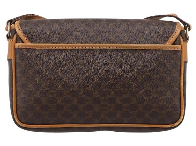 Céline CELINE Macadam Canvas Shoulder Bag PVC Leather Brown Gold - vista 3