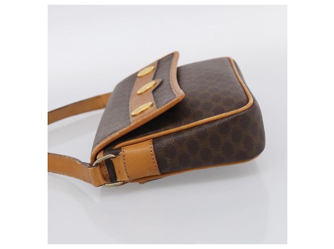 Céline CELINE Macadam Canvas Shoulder Bag PVC Leather Brown Gold - vista 4